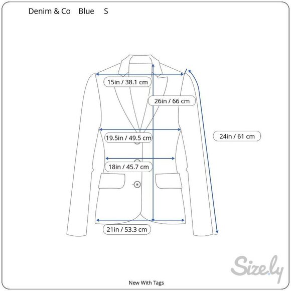 Denim & Co. Womens Denim Boho Floral Embroidered Lapel Blazer Jacket New Small - Picture 8 of 8